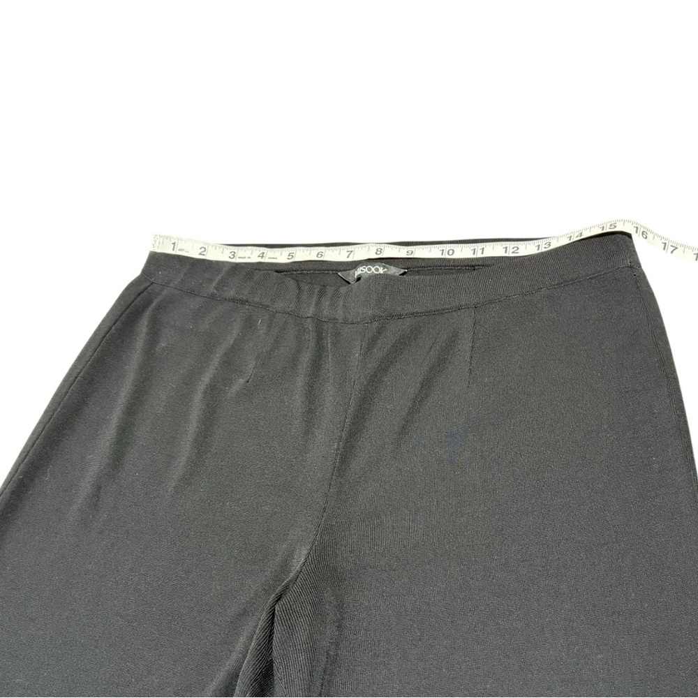 MISOOK Black Classic Knit Pull On Wide Leg Pants Size LP - Picture 6 of 9